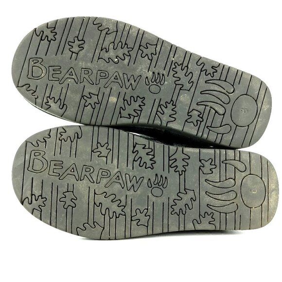 Bearpaw Women's 6 Suede Black Slip-On Modern Winter Boots Sheepskin Lined - Picture 8 of 11